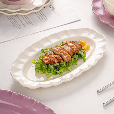 Long Plates Modern Ceramic Oval Plates For Restaurant Nordic Porcelain Tableware Set