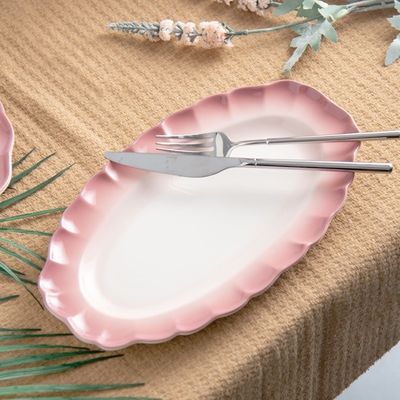 Long Plates Modern Ceramic Oval Plates For Restaurant Nordic Porcelain Tableware Set